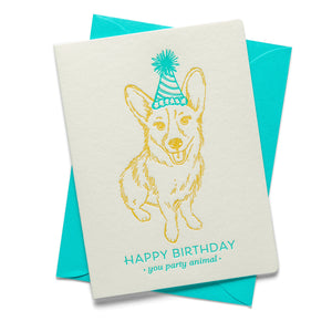 Corgi | Letterpress Greeting Card | Birthday