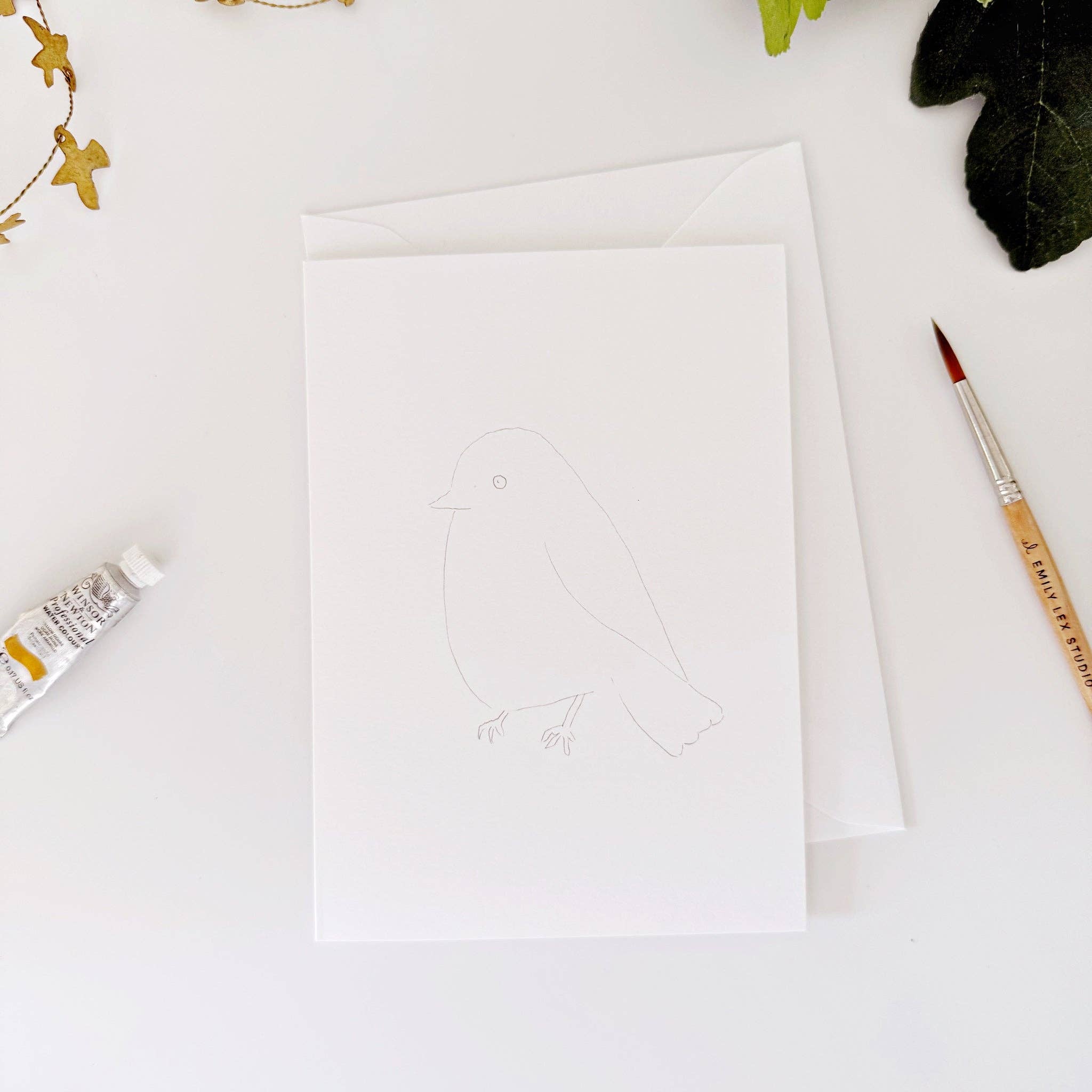 Backyard birds paintable notecards