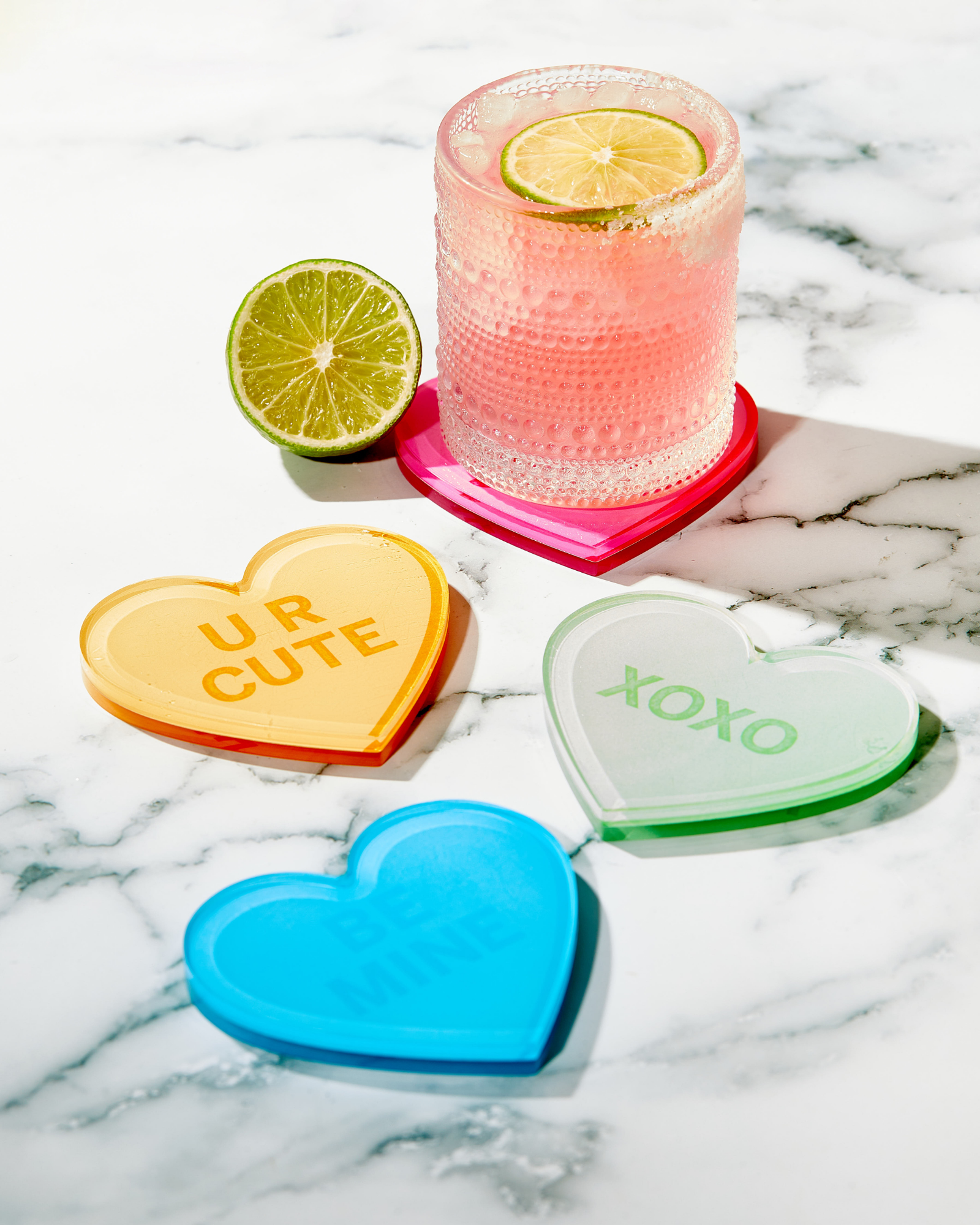 Conversation Hearts Set of 4 Coasters