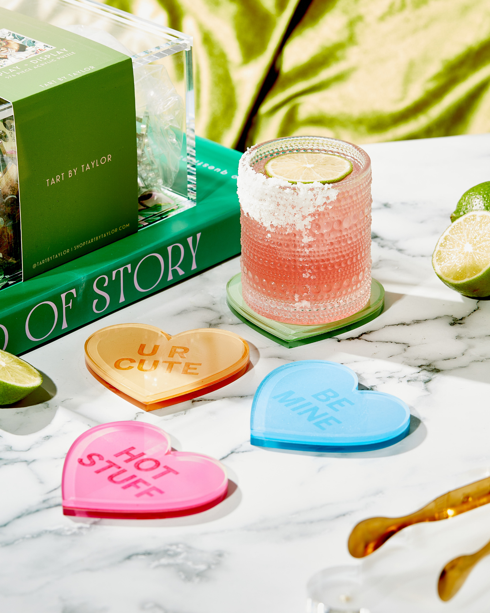 Conversation Hearts Set of 4 Coasters