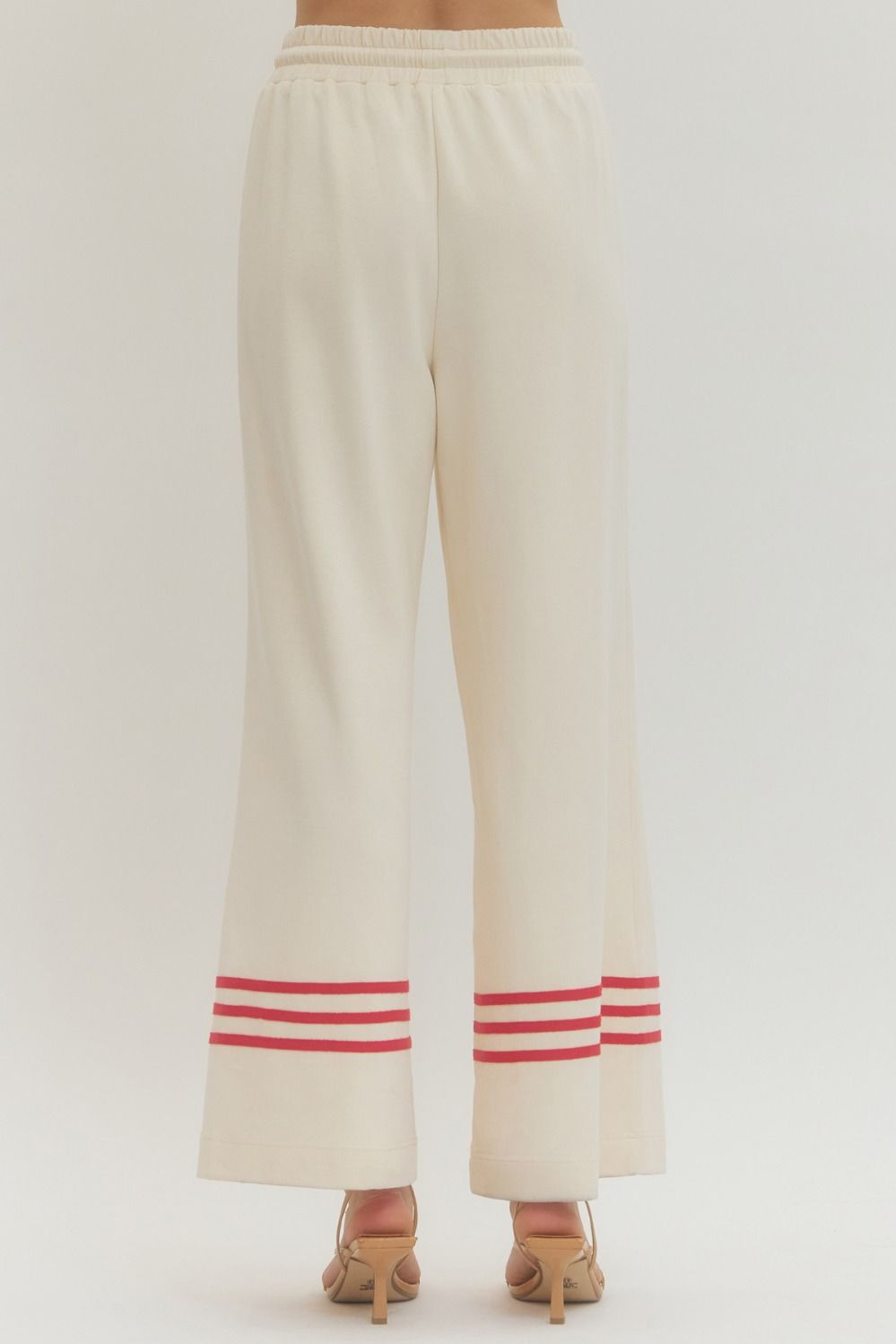 White and Red Stripe Pant