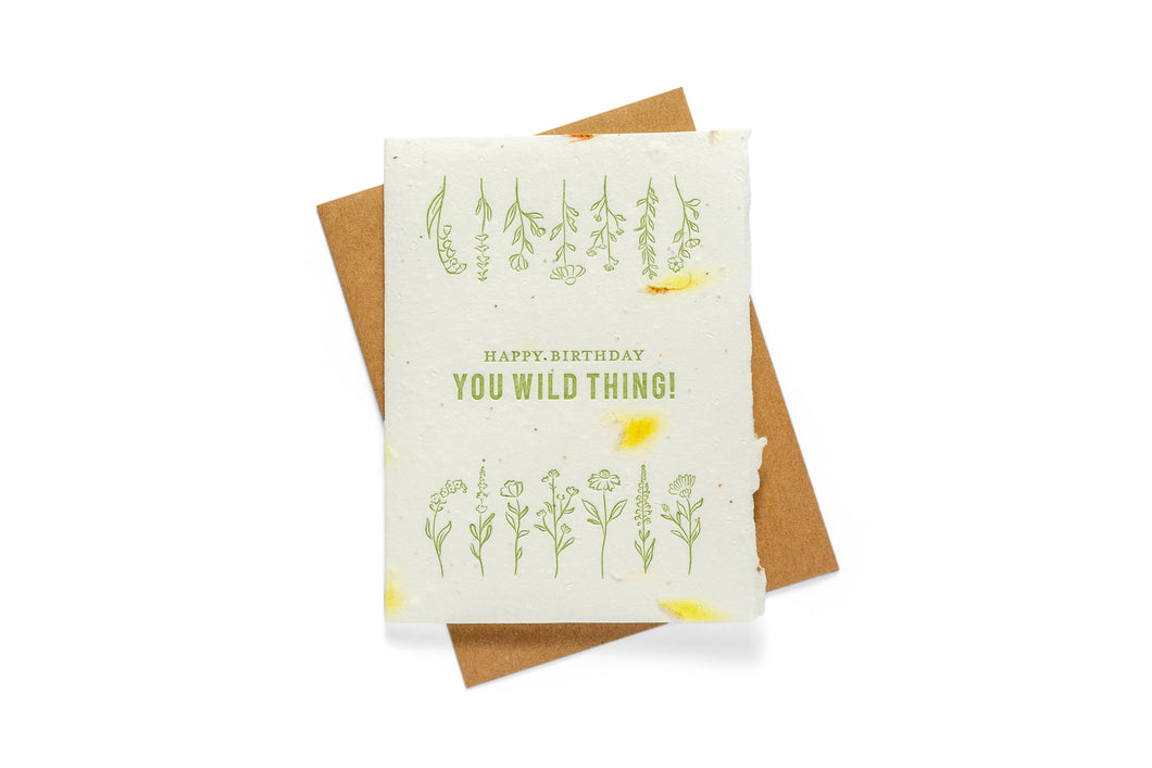 Wild Birthday | Seed Card | Letterpress Greeting Card