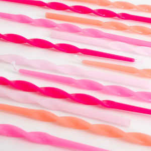 Pink Twisted Long Candles