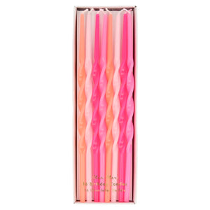 Pink Twisted Long Candles