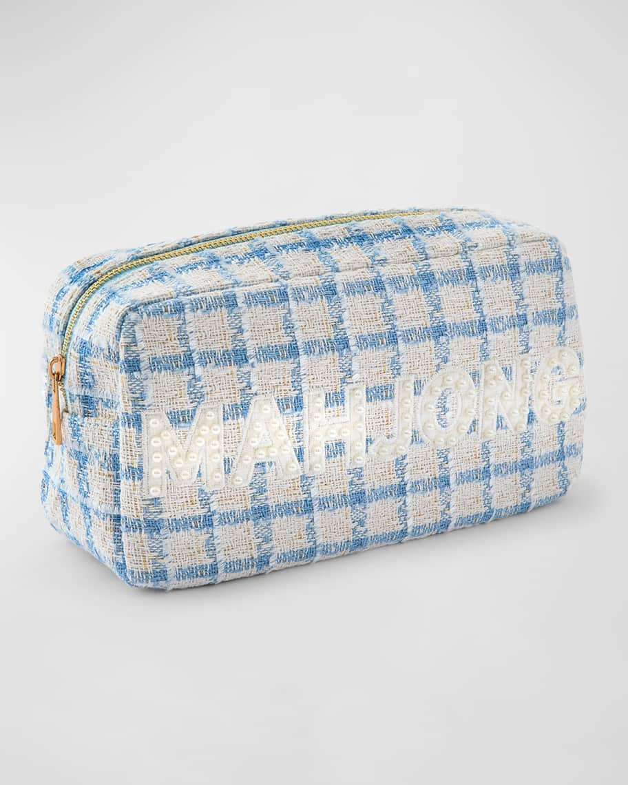 Blue Pearl Mahjong Tweed Pouch