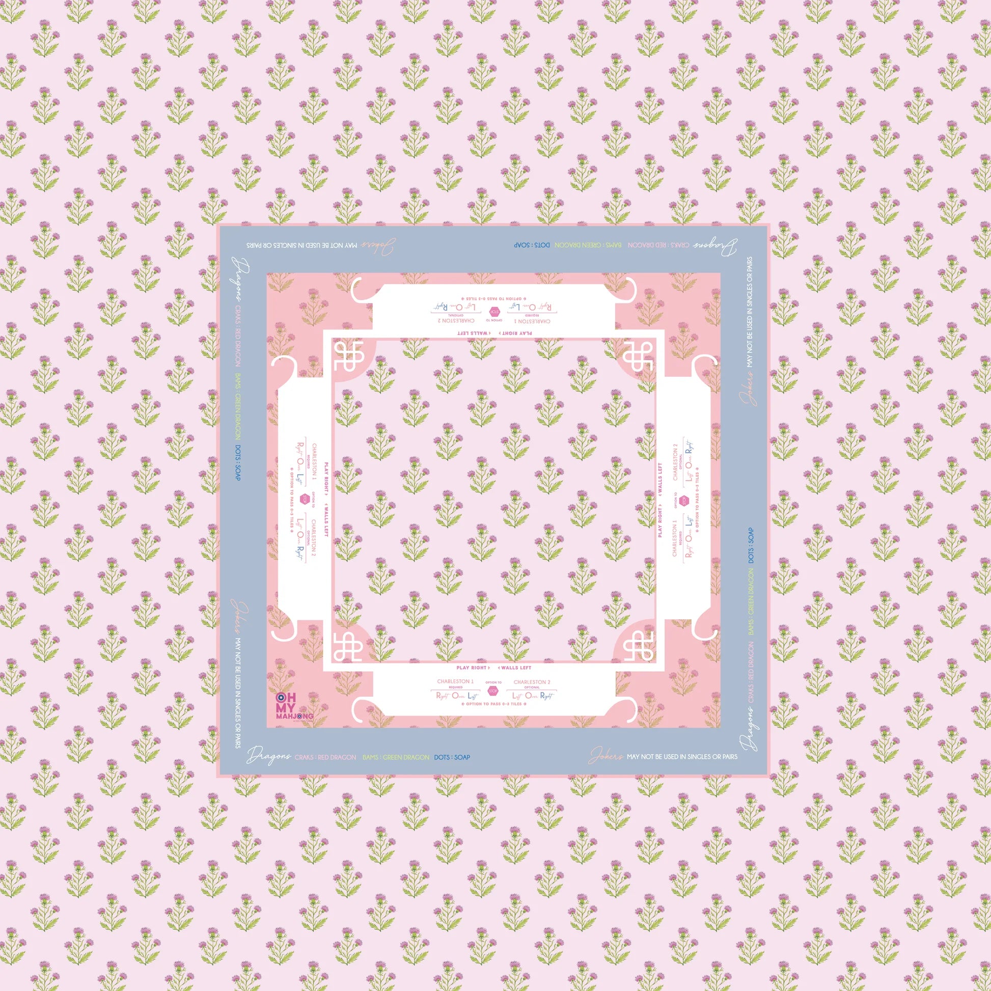 Purple Thistle Mahjong Tablecloth