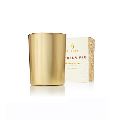 Frasier Fir Gilded Votive Candle, Gold