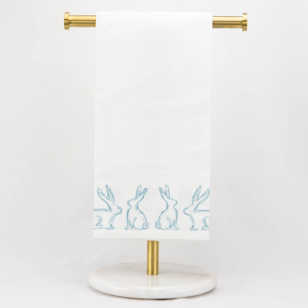 Lily Belle Bunny Hand Towel   White/Light Blue   20x28