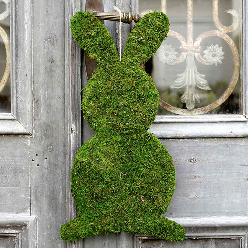 Moss Bunny Decor   Green   11x20