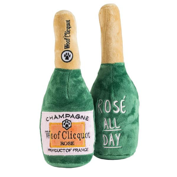 Woof Clicquot Rose' Champagne Bottle Plush Toy