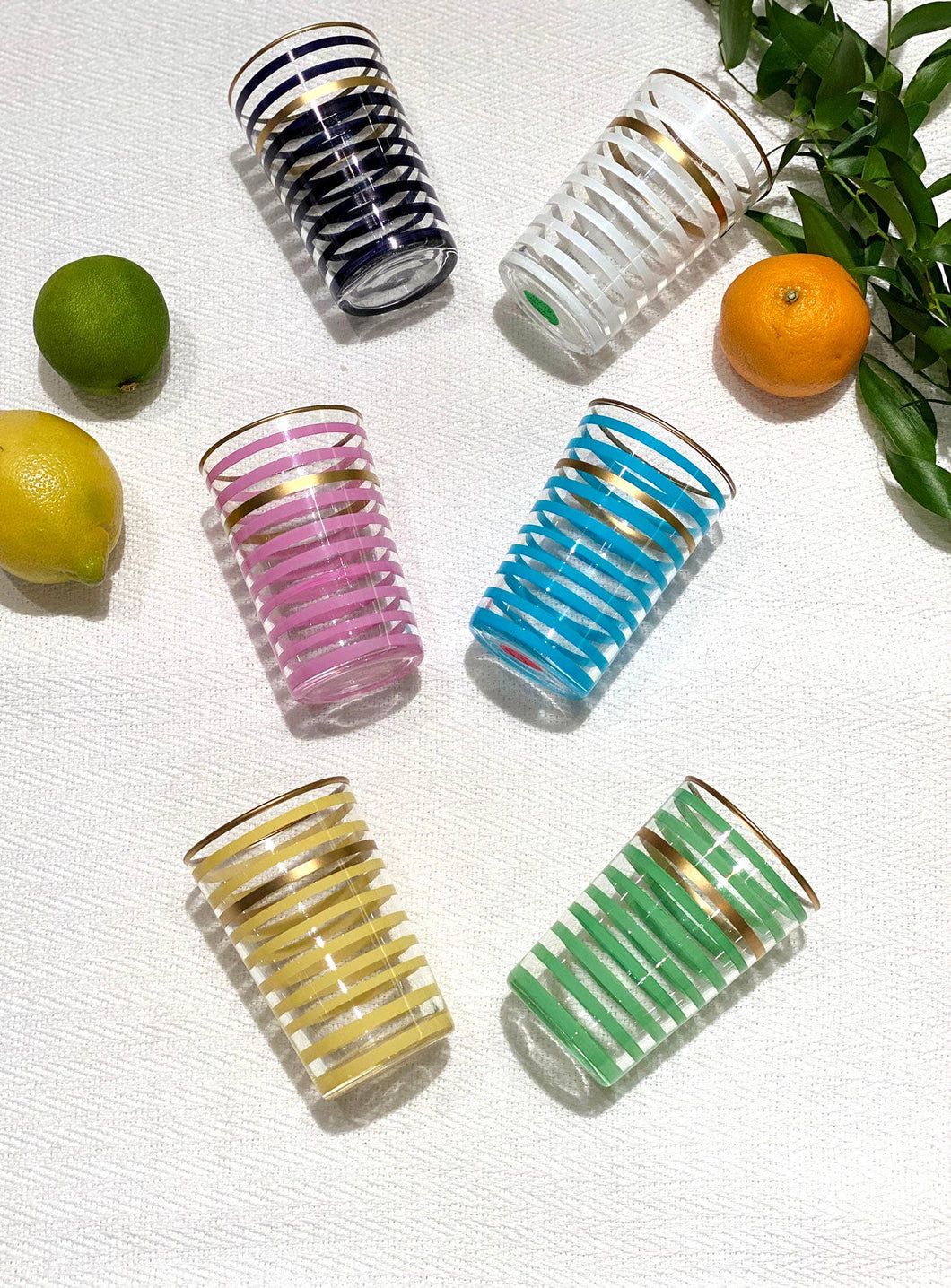 Gold Stripes Tea Glass - Colors