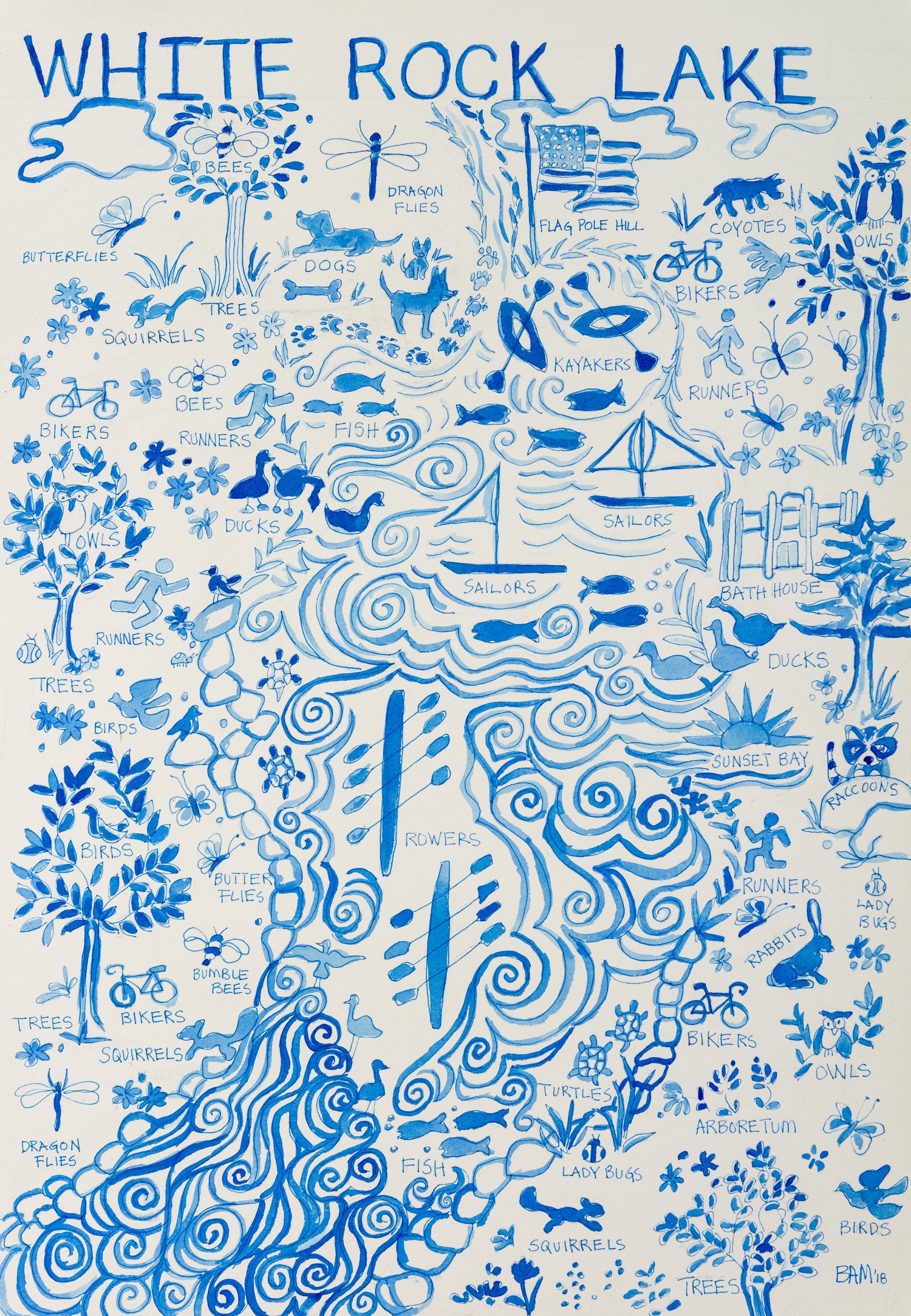 White Rock Lake Dish Towel